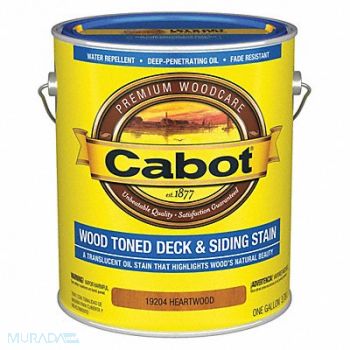 CABOT Exterior Stain Heartwood Toned Flat 1gal, 38Y044