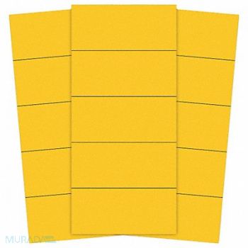 MAGNA VISUAL Magnetic Strips Pre-Cut 2in Yellow PK25, 38Y353