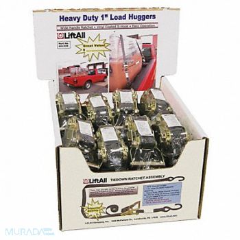 LIFT-ALL Tie Down Strap Ratchet Poly 15 ft PK16, 38Z871