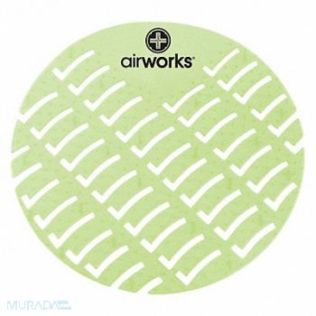 AIR WORKS UrinalScreen Round Green HerbalMint PK60, 5MYU4