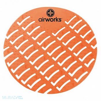 AIR WORKS Urinal Screen Round Orange PK60, 5MYU9