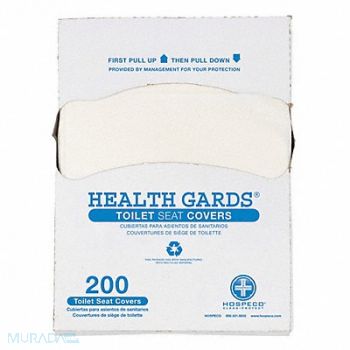 HEALTH GARDS Toilet Seat Cover 200 Sheets PK25, 391T94