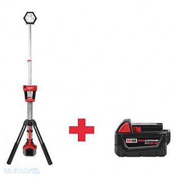 MILWAUKEE Cordless Tripod Light Battery Incl, 508V61