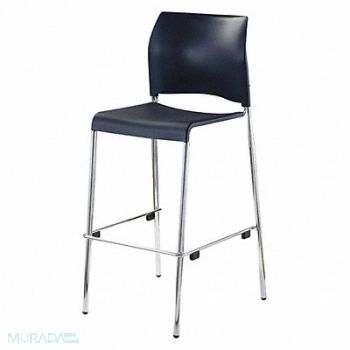 NATIONAL PUBLIC SEATING Cafe Bar Stool Plastic Seat Black, 393F30