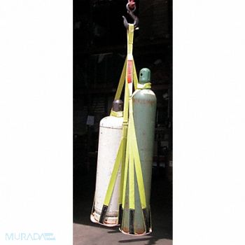 LIFT-ALL GasBottleSlng Ylw Vrtcl PolyesterWebbing, 39A387