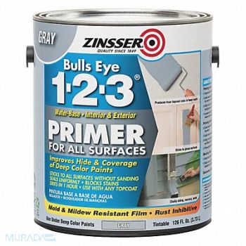 ZINSSER Primer Water 1gal Gray Interior/Exterior, 39AL07