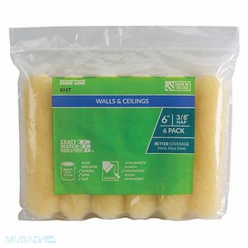 SHUR-LINE Mini Roller Cover 6 L 3/8 Nap PK6, 39AN32