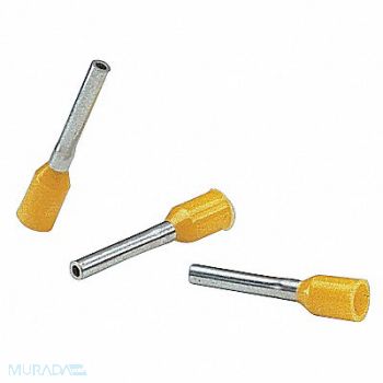 PANDUIT Ferrule Insul 4 Awg 29mmlong Yl PK50, 376Y49