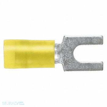 PANDUIT Fork Terminal Tin Copper Yellow PK50, 39AZ57