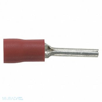 PANDUIT Pin Terminal Red 22 to 18 AWG PK100, 39CA44