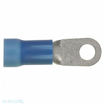 PANDUIT Ring Terminal 1/4in. Blue 600V PK10, 39CA48