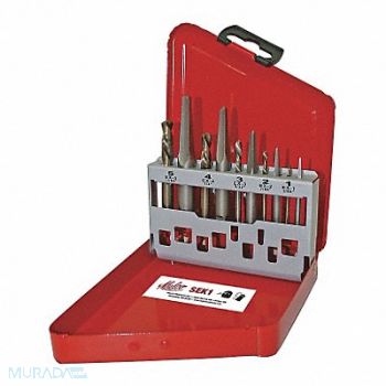 MALCO Screw Extractor Set 10pc HSS Case, 39CE72