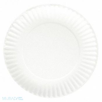GRAINGER APPROVED Disposable Paper Plate 6 in White PK1000, 39CR67