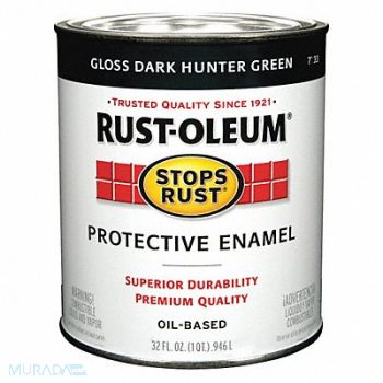 RUST-OLEUM Enamel Paint Dark Hunter Green, 39DP17