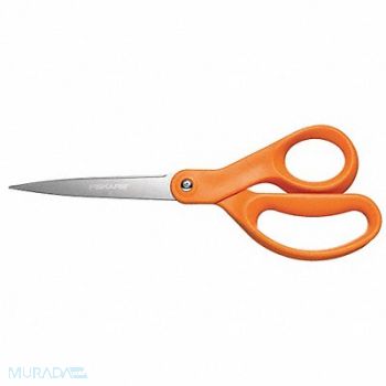 FISKARS Scissors 8 In L Orange Ambidextrous, 39DT69