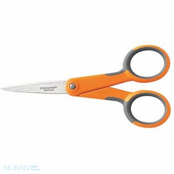 FISKARS Scissors 5 In L Orange/Gray Ambidextrous, 39DT71