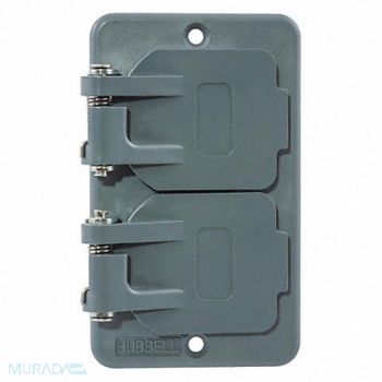 HUBBELL WIRING DEVICE-KELLEMS Watertight Cover For Duplex Receptacle, 39EA01