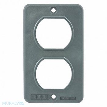 HUBBELL WIRING DEVICE-KELLEMS Outlet Box Plate For Duplex Receptacle, 39EA07