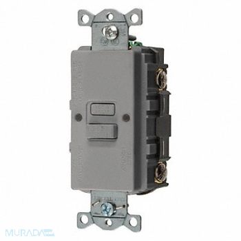 HUBBELL GFCI Receptacle 20A 125VAC 5-20R Gray, 39EA28