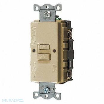 HUBBELL GFCI Receptacle 20A 125VAC 5-20R Ivory, 39EA29