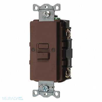 HUBBELL GFCI Receptacle 20A 125VAC 5-20R Brown, 39EA30