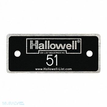 HALLOWELL NmbPlt 51 to 100 Blk w/Wht Lettering, 39EP17