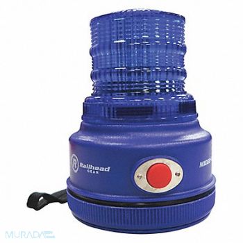 RAILHEAD GEAR Warning Light Blue LED 2 D Batteries, 39F078