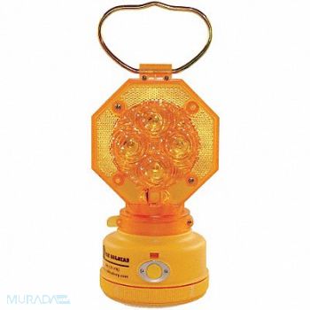 RAILHEAD GEAR Safety Light Amber LED 2 D Batteries, 39F083