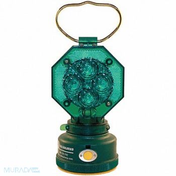 RAILHEAD GEAR Safety Light Green LED 2 D Batteries, 39F085