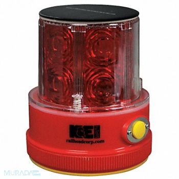 RAILHEAD GEAR Rechargeable Safety Light Red LED Solar, 39F089