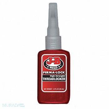 J-B WELD Threadlocker 36mL Bottle Red, 39F866