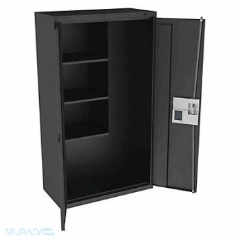 TENNSCO K4849 Storage Cabinet 64 x36 x18 Black 3Shlv, 39FR51