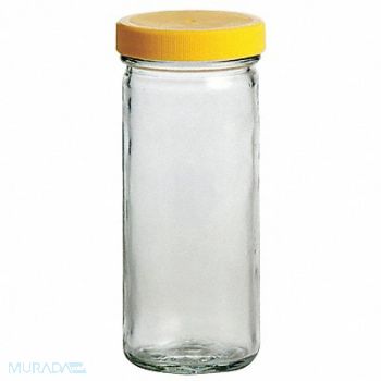 QORPAK Precleaned Jar 240mL Glass Wide PK24, 39H568