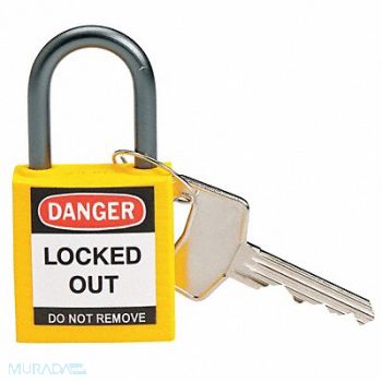 BRADY H1700 Lockout Padlock KD Yellow 1-2/5 H, 39N181