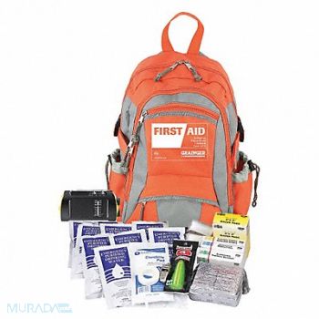 GRAINGER APPROVED Emergency Medical Kit Orange Fabric, 39N790