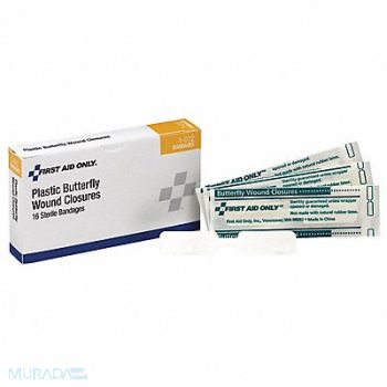 FIRST AID ONLY Butterfly Closure White Plastic PK16, 39N865