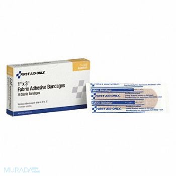 FIRST AID ONLY Adhesive Bandages Fabric 3 Lx1 W PK16, 39N868