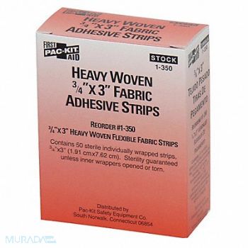 FIRST AID ONLY Bandage Beige Fabric Box PK50, 39N876