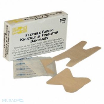 FIRST AID ONLY Bandage Beige Fabric Box 3 L PK9, 39N893