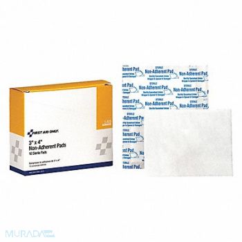 FIRST AID ONLY Gauze Pad Sterile White No Gauze PK10, 39N967