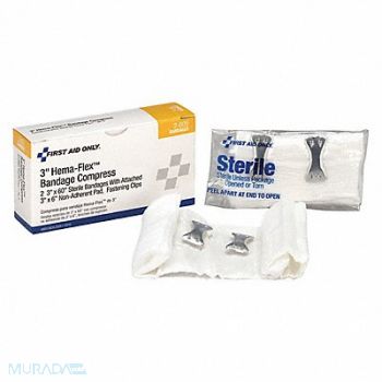 FIRST AID ONLY Bandage Sterile White No Gauze PK2, 39N979