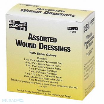 FIRST AID ONLY Dressing Sterile No Unitized, 39N992