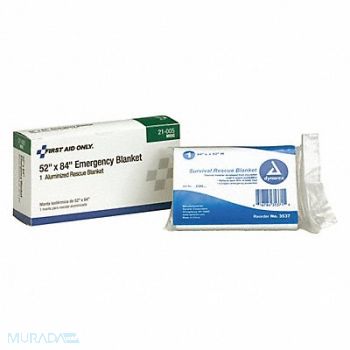 FIRST AID ONLY Emergency Blanket Silver 52In x 84In, 39P025