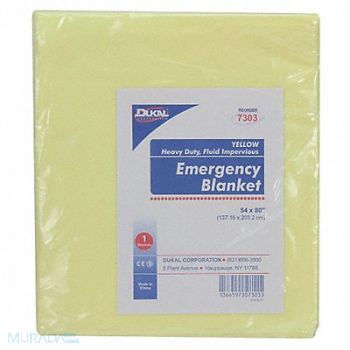 FIRST AID ONLY Emergency Blanket Yellow 54In x 80In, 39P026