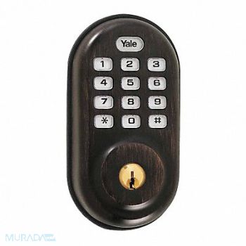 YALE REAL LIVING Electronic Keyless Deadbolt ZigBee Brnze, 39UM31