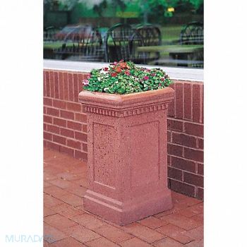 WAUSAU TILE Planter Square 14in.Lx14in.Wx24in.H, 39UN38
