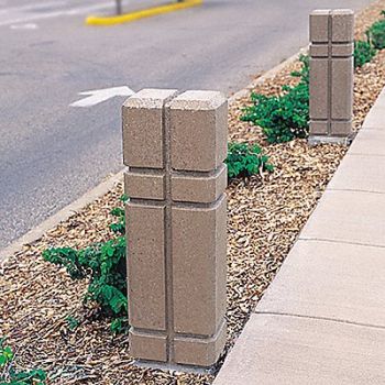 WAUSAU TILE Bollard Square 12in.Lx8in.Wx36in.H, 39UP40