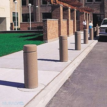 WAUSAU TILE Bollard Round 12in.Lx12in.Wx30in.H, 39UP43