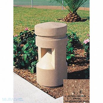 WAUSAU TILE Bollard Square 18in.Lx18in.Wx36in.H, 39UP78