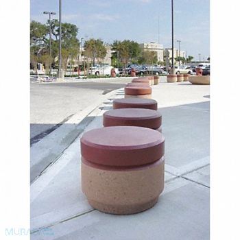 WAUSAU TILE Bollard Round 24in.Lx24in.Wx19in.H, 39UP91